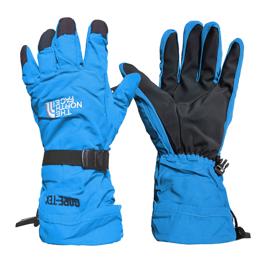 دستکش موتورسواری نورث فیس مدل Gore-Tex رنگ آبی روشن