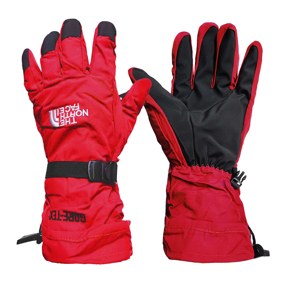 دستکش موتورسواری نورث فیس مدل Gore-Tex رنگ قرمز