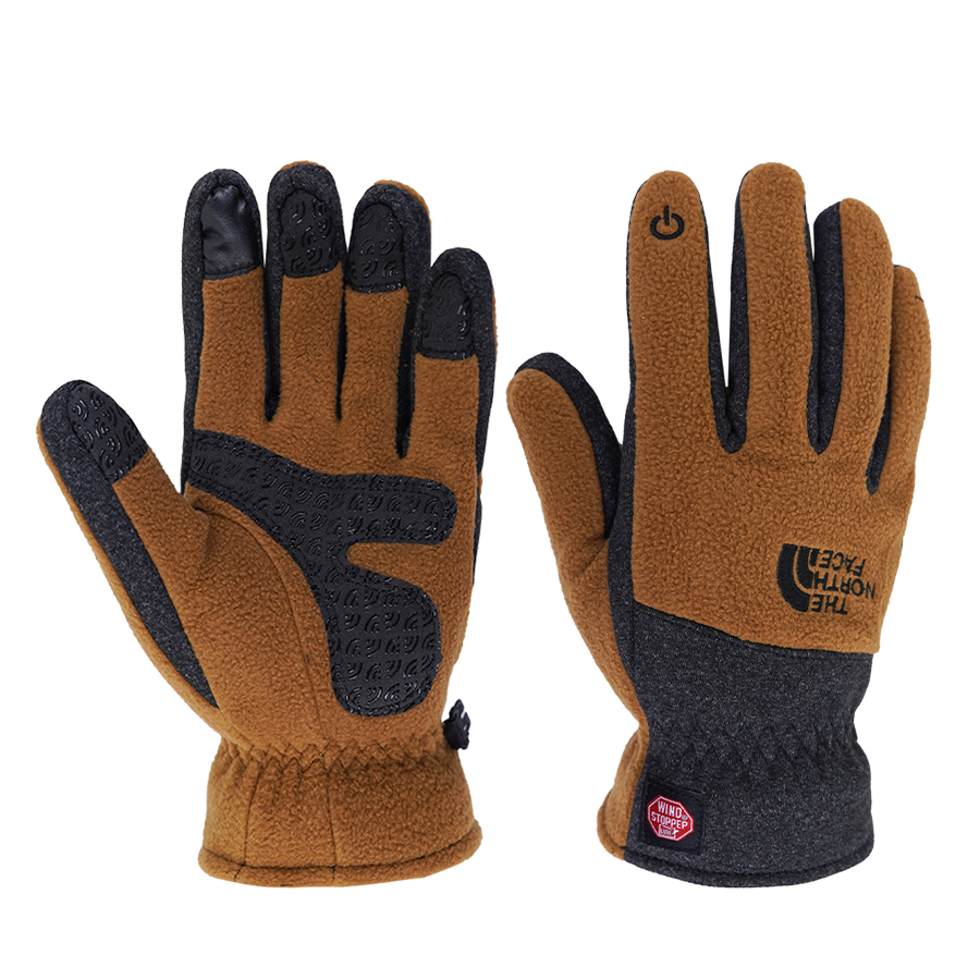 دستکش موتورسواری نورث فیس رنگ قهوه ای