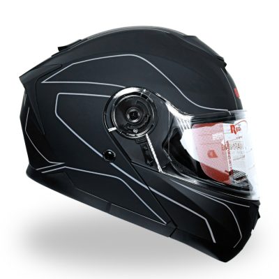 کلاه کاسکت بلوتوث دار فک متحرک ردلاین مدل ۹۳۷ رنگ مشکی طوسی