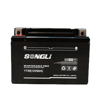 باتری موتورسیکلت سونگلی مدل ytx9 12v9ah(ان‌اس،آر اس،بنلی جفت)