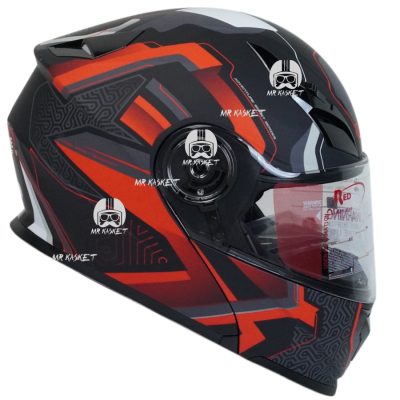 کلاه کاسکت فک محترک ردلاین ۹۳۹ مدل mat black red